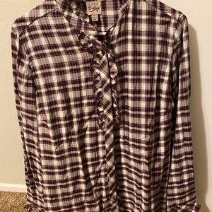 Long Sleeve Checker Button Down Shirt